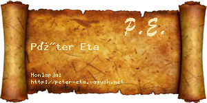 Péter Eta névjegykártya